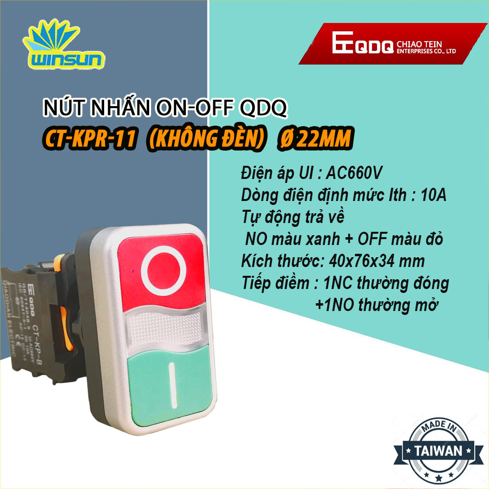 Nút nhấn ON-OFF QDQ CT-KPR Ø22mm