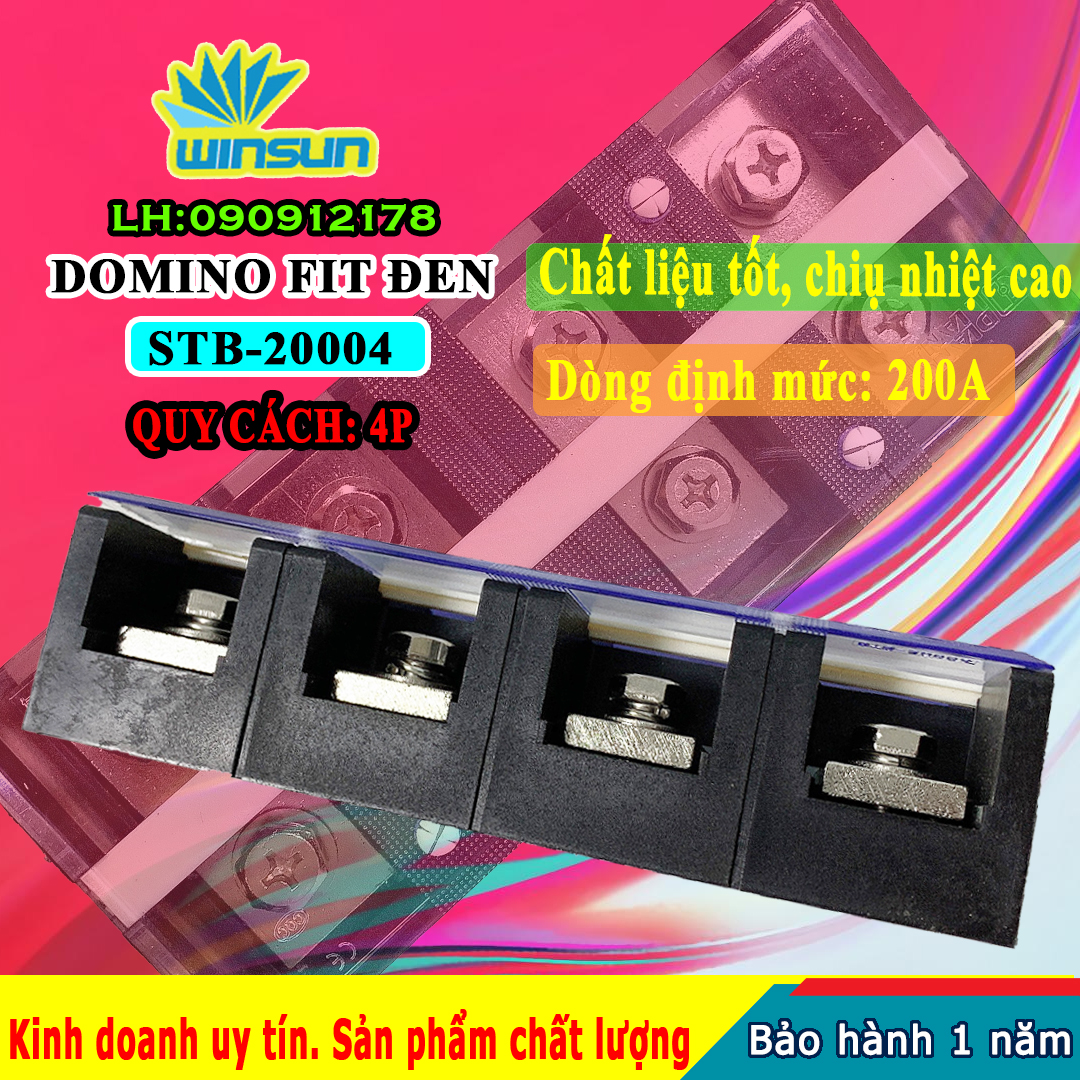 Domino khối fit đen 150A STB-200 Winsun