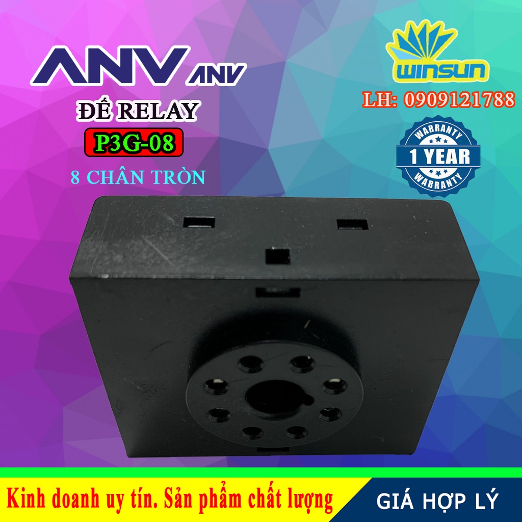 ANV Đế timer relay ANV P3G-08 8 chân tròn Winsun