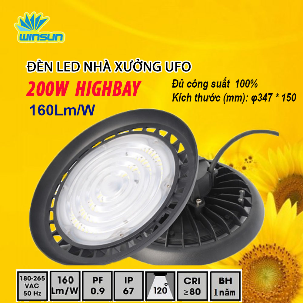 Đèn Led nhà xưởng UFO Highbay HTC 200W