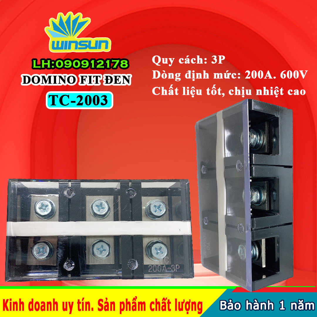 Domino khối fit đen 200A TC-200 Winsun