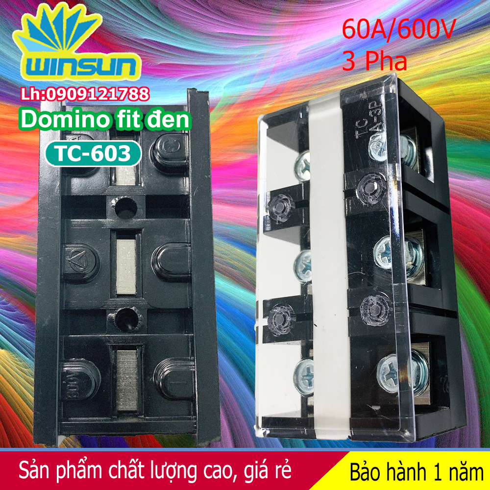 Domino khối fit đen 60A TC-60 Winsun