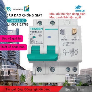 Cầu giao chống giật RCBO Tengen 2pha TGB1NLE-32 6-32A  Winsun