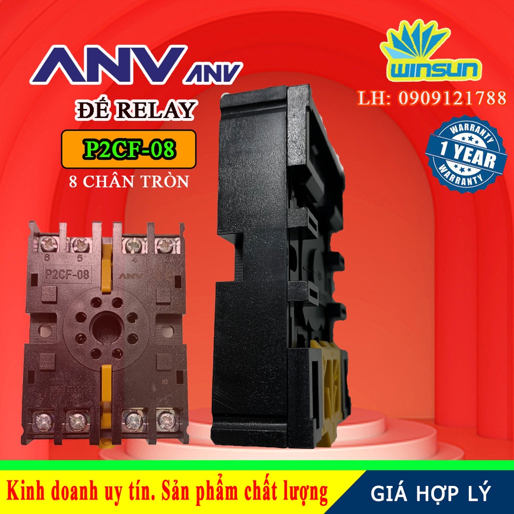 ANV Đế timer relay ANV P2CF-08 8 chân tròn Winsun