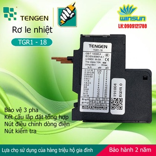 Rơ le nhiệt Tengen TGR1-18 (0.4~18A) Winsun