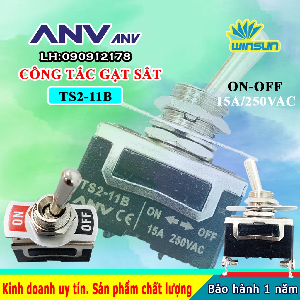 ANV Công tắc gạt sắt ANV ON-OFF 2 chân TS2-11B Winsun