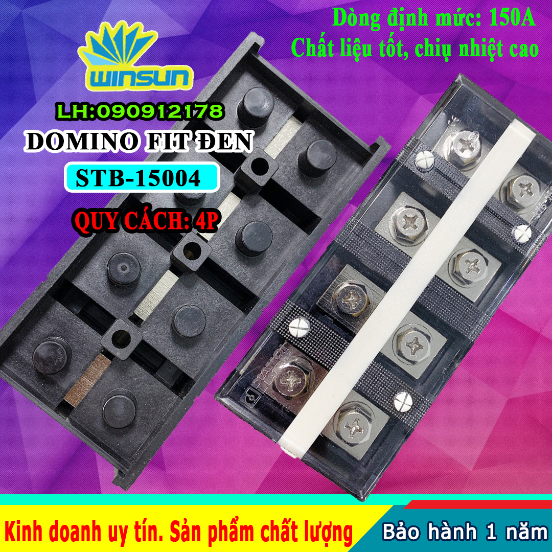 Domino khối fit đen 150A STB-150 Winsun