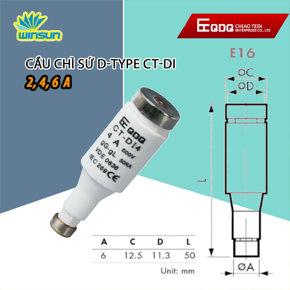 Cầu Chì Sứ D-type CT-DI QDQ 2A~10A