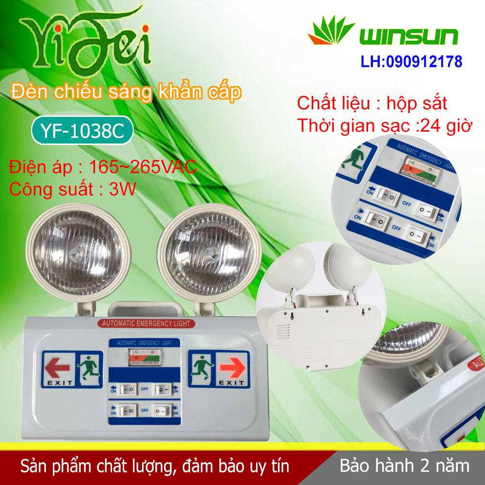 Đèn chiếu sáng khẩn cấp, đèn sự cố YiFei YF-1038C Winsun