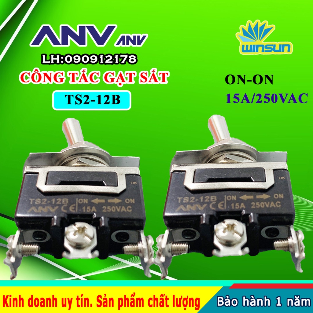 ANV Công tắc gạt sắt ANV ON-ON 3 chân TS2-12B Winsun