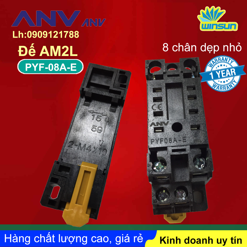 ANV Đế timer relay ANV PYF 08A-E 8 chân dẹp nhỏ Winsun