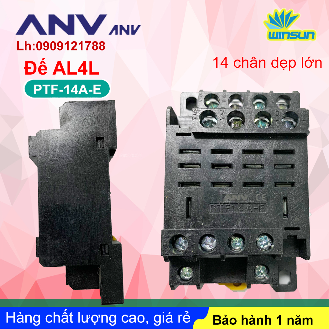 ANV Đế timer relay ANV PTF 14A-E 14 chân dẹp lớn Winsun