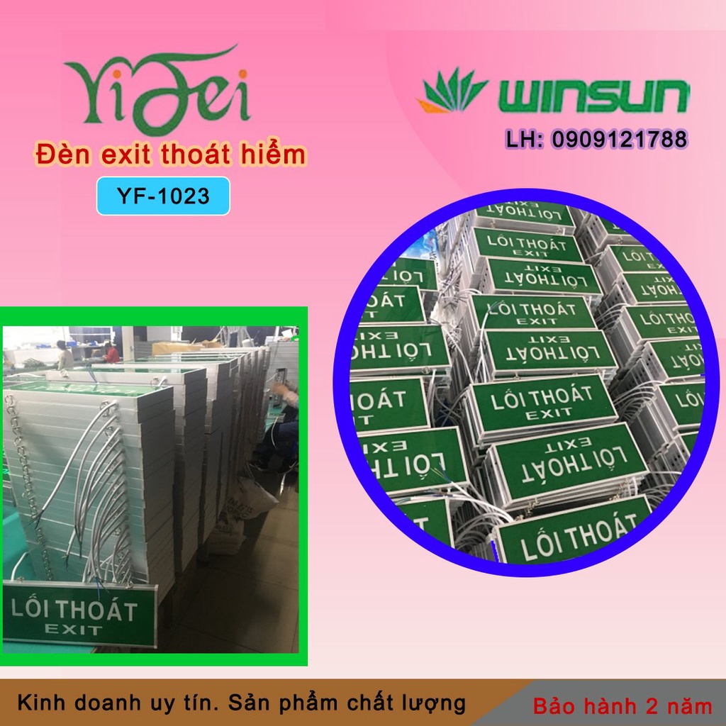 Đèn EXIT, Đèn thoát hiểm,Chỉ lối thoát 2 mặt Yifei (YF-1023 Winsun )