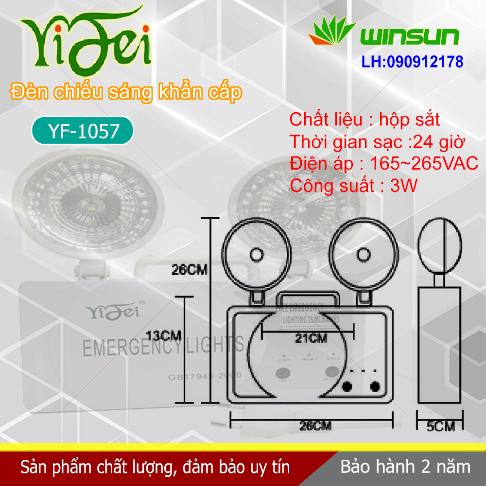 Đèn chiếu sáng khẩn cấp, đèn sự cố YiFei YF-1057 Winsun