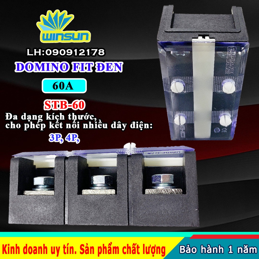 Domino khối fit đen 60A STB-60 Winsun