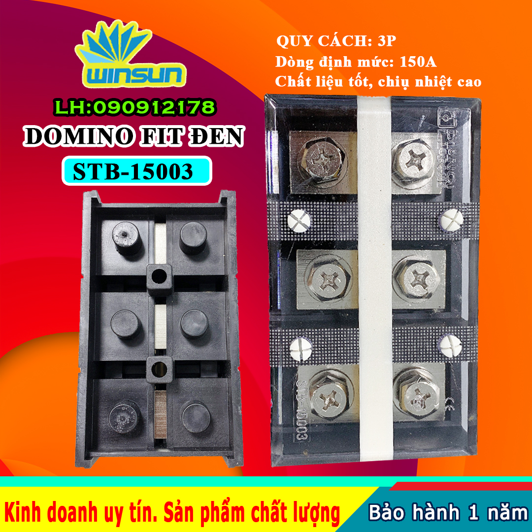 Domino khối fit đen 150A STB-150 Winsun