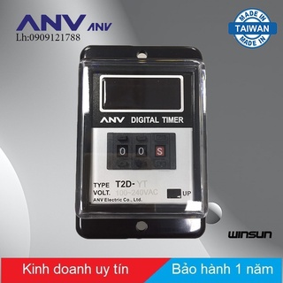 Timer điện tử 2 số mặt tủ ANV T2D - YT 24~240 VAC Winsun