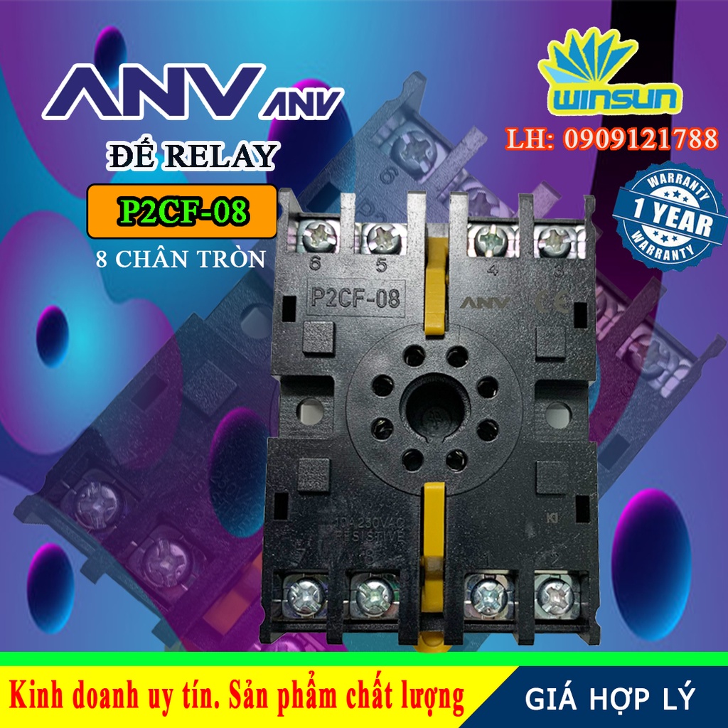 ANV Đế timer relay ANV P2CF-08 8 chân tròn Winsun