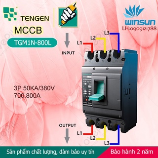 Aptomat Tengen MCCB TGM1N-800L 3 pha Winsun