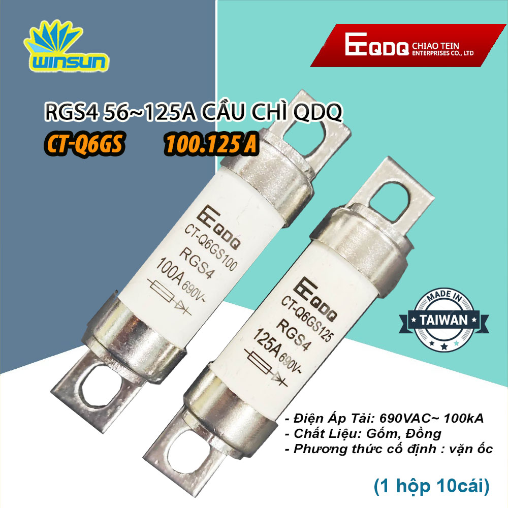 RGS4 56~125A Cầu chì QDQ ( combo 10 cái )