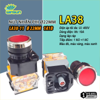 Nút nhấn nhả phi 22mm - Không đèn, có đèn LA38. BH: 1 năm ( 1 đổi 1 )
