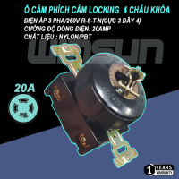 Ổ cắm phích cắm locking 4 chấu khóa 20A- dùng trong ngành may ,máy phát điện