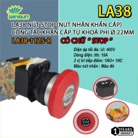 Nút dừng khẩn cấp, nút nhấn dừng khẩn cấp LA38-STOP Phi 22. BH: 1 năm ( 1 đổi 1 )