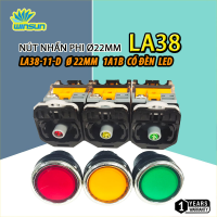 Nút nhấn nhả phi 22mm - Không đèn, có đèn LA38. BH: 1 năm ( 1 đổi 1 )