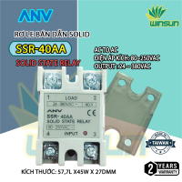 Rơ le Bán Dẫn ANV Solid SSR 40 DA(H), AA (Hàng Đài Loan)
