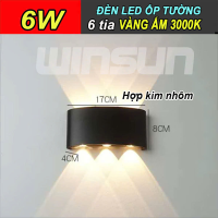Đèn led hắt tường, đèn hắt tường hợp kim nhôm chống nước 6 tia 8 tia đèn led ốp tường 2 đầu. BH: 2 năm ( 1 đổi 1 )
