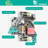Cầu dao tự động Aptomat Tép TENGEN, MCB, CB Tép