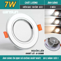 Đèn Led downlight âm trần 7W, 9W, 12W. Ánh sáng trắng, 3 màu. BH: 2 năm ( 1 đổi 1 )