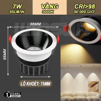 Đèn Led âm trần rọi chống chói Spotlight 7W.10W.12W CRI>98 lỗ khoét 75, chóa Đen
