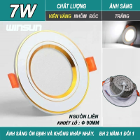 Đèn Led downlight âm trần 7W, 9W, 12W. Ánh sáng trắng, 3 màu. BH: 2 năm ( 1 đổi 1 )