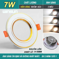Đèn Led downlight âm trần 7W, 9W, 12W. Ánh sáng trắng, 3 màu. BH: 2 năm ( 1 đổi 1 )