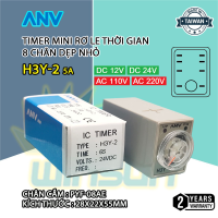 Timer mini H3Y-2 điện áp 12/24VDC, 110/220VAC rơ le thời gian 8 chân dẹp nhỏ