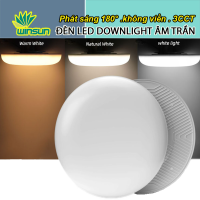 Đèn Led downlight âm trần 12W 24W 36W (tròn) Phát sáng 180° không viền 3 màu. BH: 2 năm ( 1 đổi 1 )