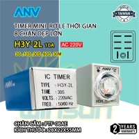 Timer mini H3Y-2L 220VAC rơ le thời gian 8 chân dẹp lớn