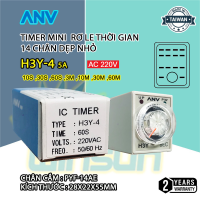 Timer mini H3Y- 4 220VAC rơ le thời gian 14 chân dẹp nhỏ