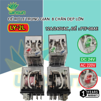 Rơ le trung gian, rơ le kiếng,rơ le kính,8 chân dẹp lớn LY2N