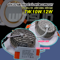 Đèn Led downlight âm trần 7W, 9W, 12W. Ánh sáng trắng, 3 màu. BH: 2 năm ( 1 đổi 1 )