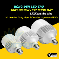 Bóng đèn Led trụ 10W.15W.20W siêu sáng tiết kiệm điện thân kín nước mưa E27 nhôm dày