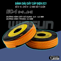 Đánh Dấu Dây Cáp Điện EC1 Số 0 ~9 , A ~ Z,1000 số/ 1 cuộn