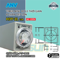 Timer mini H3Y-2L 220VAC rơ le thời gian 8 chân dẹp lớn