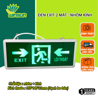 Đèn exit đèn thoát hiểm chỉ lối thoát 2 mặt YIFEI nhôm kính Cạnh bo tròn YF-1077