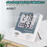 Đồng hồ nhiệt ẩm kế điện tử AR807 đo nhiệt độ phòng, độ ẩm, nhiệt ẩm kế điện tử kiêm đồng hồ báo thức màn hình LCD