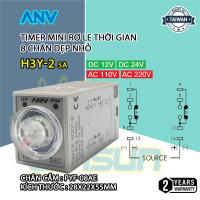 Timer mini H3Y-2 điện áp 12/24VDC, 110/220VAC rơ le thời gian 8 chân dẹp nhỏ