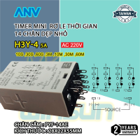 Timer mini H3Y- 4 220VAC rơ le thời gian 14 chân dẹp nhỏ