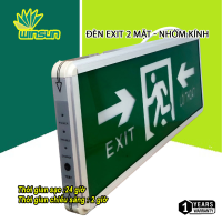 Đèn exit đèn thoát hiểm chỉ lối thoát 2 mặt YIFEI nhôm kính Cạnh bo tròn YF-1077