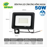 Đèn Pha Led Cảm Ứng Hồng Ngoại Ngoài Trời 50W.100W IP66 PIR cảm biến chuyển động. BH: 2 năm 1 đổi 1